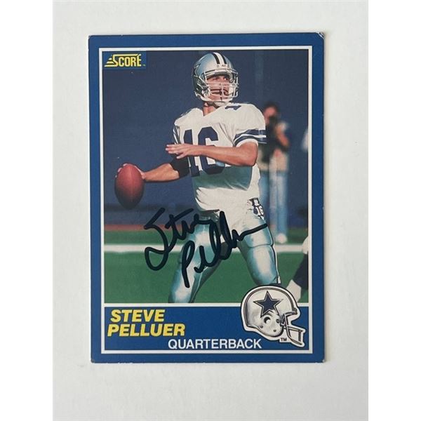 Dallas Cowboys Steve Pelluer 1989 Score #90 signed trading card