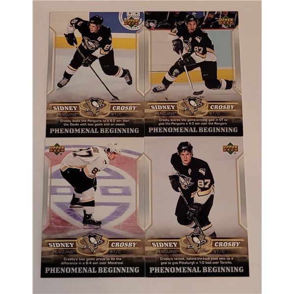 LOT OF 4 SIDNEY CROSBY ROOKIE CARDS