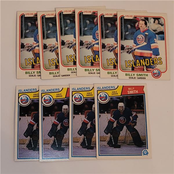 LOT OF 10 OPC 1981 & 1983 BILLY SMITH HOCKEY CARDS