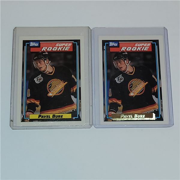 LOT OF 2 PAVEL BURE ROOKIE CARDS (ONE TOPPS GOLD)