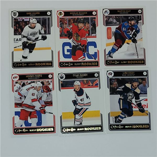 LOT OF 6 OPC GLOSSY ROOKIE CARDS