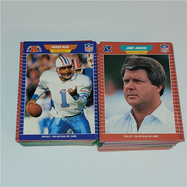 LOT OF 1989 PRO SET NFL FOOTBALL CARDS (ROOKIES, STARS & COACHES)