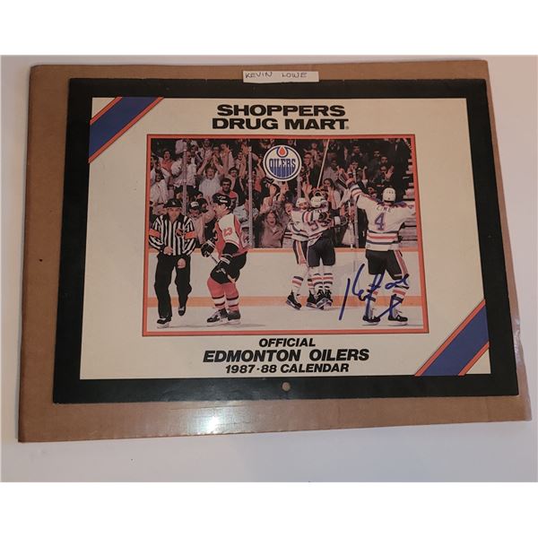 SIGNED KEVIN LOWE VINTAGE CALENDAR PAGE