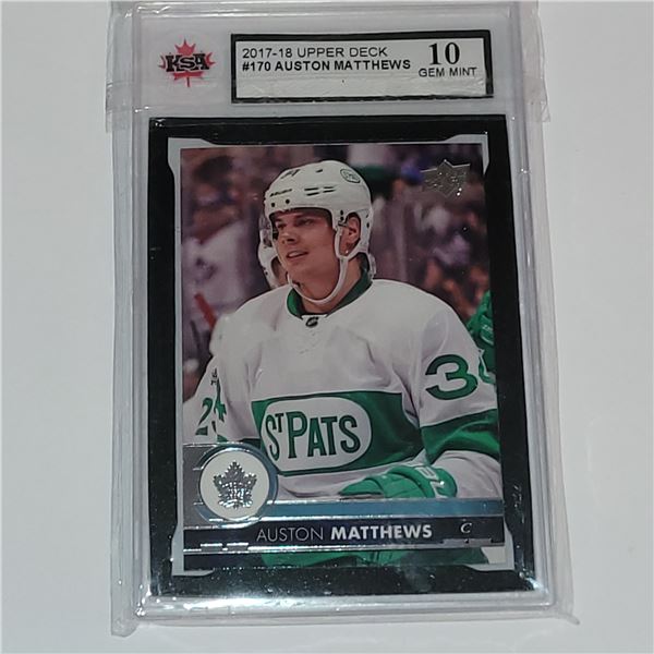 2017-18 UPPER DECK #170 AUSTON MATTHEWS (GRADED 10 GEM MINT)