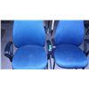 Image 1 : UNCLAIMED STORAGE:  2 - BLUE CLOTH WAITING ROOM CHAIRS