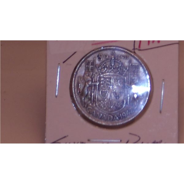 1942 CANADA KING GEORGE VI SILVER HALF DOLLAR