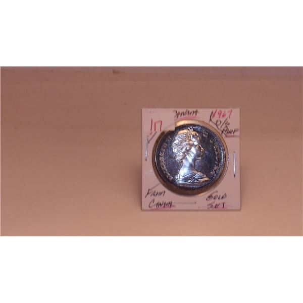 1967 PROOF CAMEO CANADA SILVER DOLLAR (FROM GOLD SET