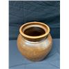 Image 4 : Brown Glazed Stoneware Jug w/ Handle & Maker's Mark 8" Dia, 7.5"H