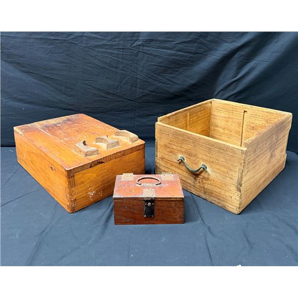 Japanese Tobacco Cutting Box From Late Meiji Period & Japanese Novel Trinket Box From Showa-Period