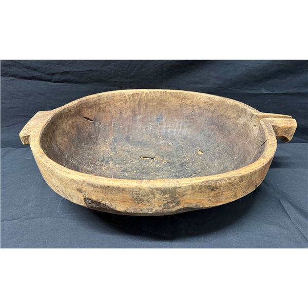 Burl Wood Dough Bowl Circa 19th Century 17.5" x 13" x 4.5"H