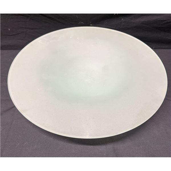 Frosted Glass Shallow Bowl w/ Wide Rim 15.5" Dia, 2"H