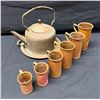 Image 1 : German Tea Set w/ Teapot Circa Late 20th C & 6 Italian Copper Measuring Cups w/ Maker's Mark