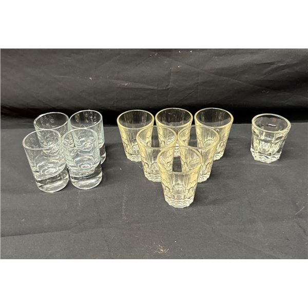 Multiple Glassware: Mid-Century Shot Glasses & Faceted Cocktail Glasses, Misc Sizes