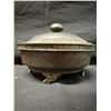Image 4 : Late Qing Dynasty Scholar's Desktop Footed Incense Pot w/ Lid & Maker's Mark 5" Dia, 3.5"H