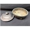 Image 6 : Late Qing Dynasty Scholar's Desktop Footed Incense Pot w/ Lid & Maker's Mark 5" Dia, 3.5"H