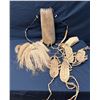 Image 1 : Multiple Woven Japanese Artifacts: Waraji Sandals, Drawstring Quiver & Rice Demon Mask, Misc Sizes