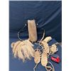 Image 2 : Multiple Woven Japanese Artifacts: Waraji Sandals, Drawstring Quiver & Rice Demon Mask, Misc Sizes