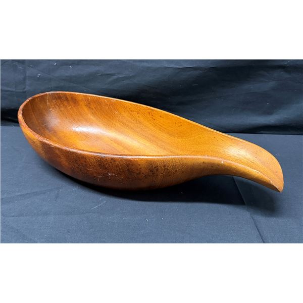 Monkey Pod Teardrop Bowl Signed & Dated 1964