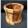 Image 1 : MCM Monkey Pod Crock Handcrafted in Kaunakakai Molokai 5" Dia, 4"H