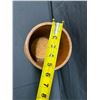 Image 11 : Carved Wooden Pot w/ Footed Base (Used as a Planter) 5.5" Dia, 6"H