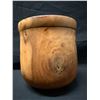 Image 3 : Carved Wooden Pot w/ Footed Base (Used as a Planter) 5.5" Dia, 6"H