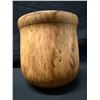 Image 4 : Carved Wooden Pot w/ Footed Base (Used as a Planter) 5.5" Dia, 6"H