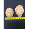 Image 7 : Qty 2 Clay Mask Wall Hangings, Misc Sizes