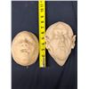 Image 8 : Qty 2 Clay Mask Wall Hangings, Misc Sizes