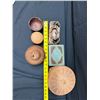 Image 25 : Multiple Wooden Bowls, Lidded Boxes, Woven Fiber Bowl, Japanese Spinning Top Game, etc Misc Sizes