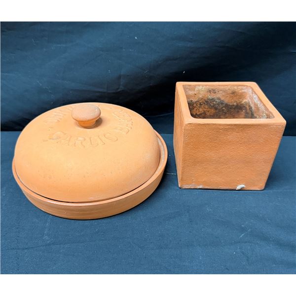 Qty 2 Bennington Potters Brutalist Planter & Baker