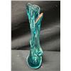 Image 1 : Czech Blue Art Glass Swirled Vase Circa 1960, 8"H