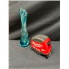 Image 2 : Czech Blue Art Glass Swirled Vase Circa 1960, 8"H