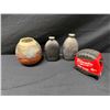 Image 2 : Volcanic Glazed Jar & 2 Greyware Flasks (1 w/ Maker's Mark), Misc Sizes