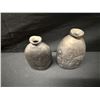 Image 3 : Volcanic Glazed Jar & 2 Greyware Flasks (1 w/ Maker's Mark), Misc Sizes
