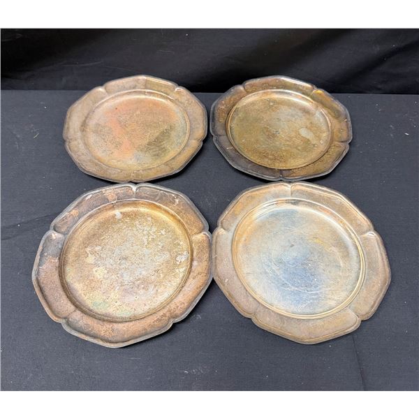 Qty 4 WM Rogers 988 Silver Plated Small Bread Plates Circa Mid-Century 6" Dia