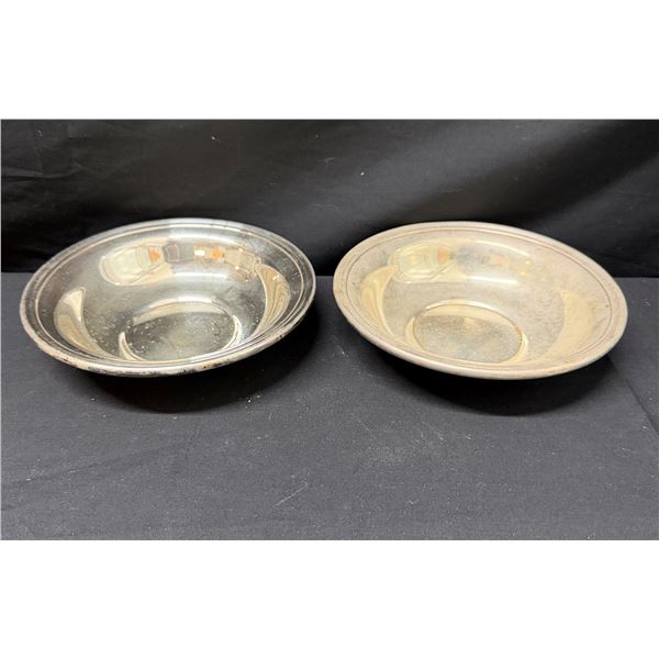 Qty 2 Gorham EP Silver Plated YC438 Candy Bowls Circa Mid-Century 6" Dia, 1.5"H