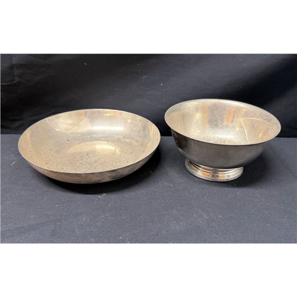 Qty 2 Reed & Barton 101 & 193 Silver Plated Bowls Circa Mid-Century, Misc Sizes