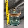 Image 8 : Cleveland Metal Products Glass Kerosene Fuel Reservoir or Refill Jar Circa 1920, 8" Dia, 6.5"H