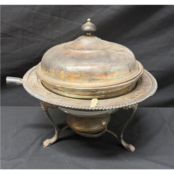 International Silver Co. EGW&S 3571 Silver-Plated Chafing Dish Set Circa Mid-Century 10"H