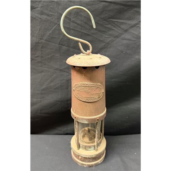 E. Thomas & Williams Ltd. Makers Aberdare Cambrian Miner's Safety Lamp 3.25" Dia, 10"H