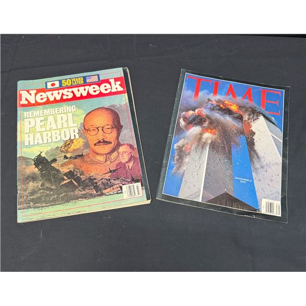 Qty 2 Magazines: Newsweek Remembering Pearl Harbor & Time Remembering September 11, 2001