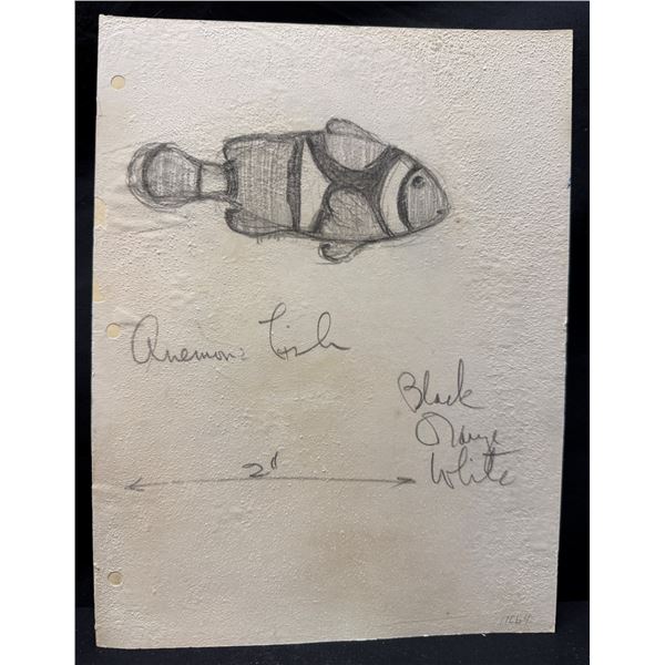 Vladimir Ossipoff Anemone Fish Sketch, Color Notes