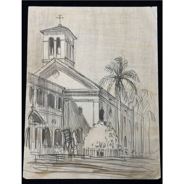 Vladimir Ossipoff Sketch Old St Mary's Cathedral SF
