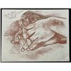 Image 1 : Sketch After Botticelli "Primavera", Clasped Hands Detail, 11" x 8.5"