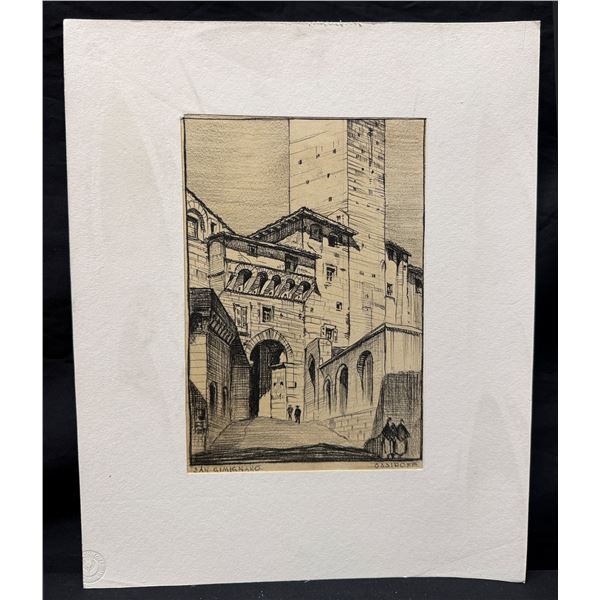 Vladimir Ossipoff San Gimignano Italy Sketch