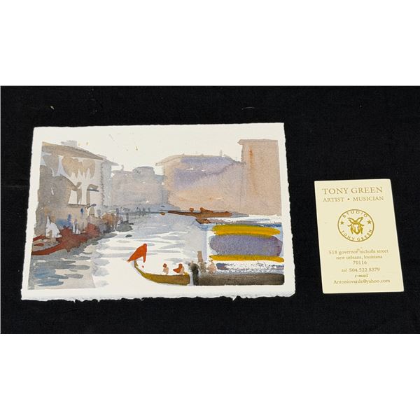 Tony Green Original Watercolor Venetian Canal