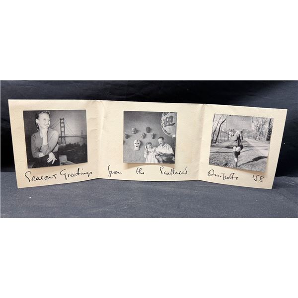Tri-fold Black & White Photographic Greeting Card from the Ossipoffs, 1958, 14" x 4.5"
