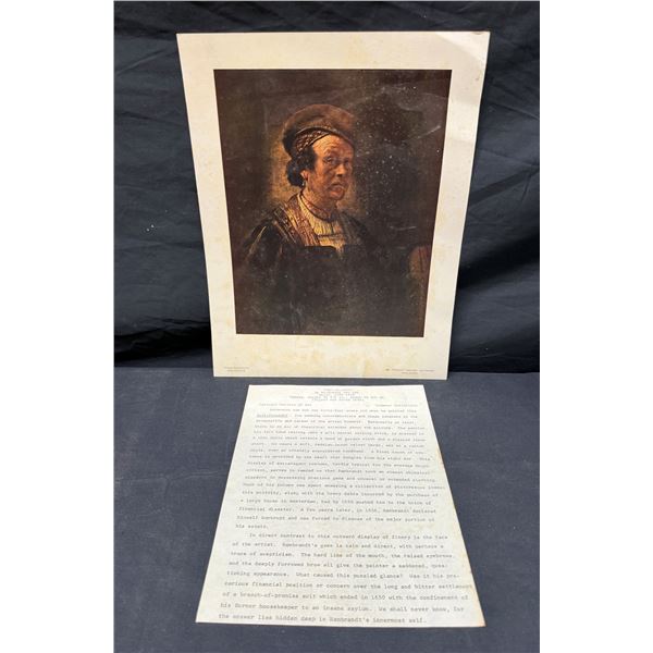 Rembrandt "Self Portrait" Portfolio Print w/ Info Panel