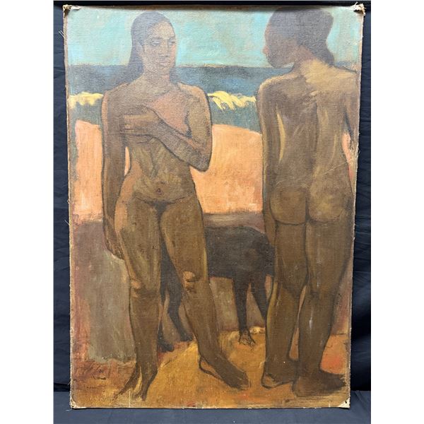 Gauguin Two Nudes on a Tahitian Beach Reproduction