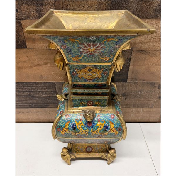 Qianlong Multi-Layer Cloisonné & Gilt Incense Burner